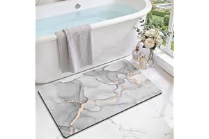 DEXI Halkfri Badmatta 60 x 110 cm, Vattenabsorberande Diatomit Badrumsmatta, Snabbtorkande Duschmatta för Badrum Dusch Badkar
