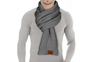 Loowoko echarpe homme femme hiver, Écharpe à Gaufre en forme classique, Automne Hiver Echarpe en Tricot Tricoté Chauds Épaisses Longues,Cadeau de Noël pour Amis et famille