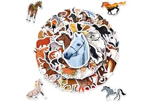 YZMRBDQC Lot de 50 autocollants chevaux graffiti pour enfants - En vinyle imperméable - Pour ordinateur portable, valise, casque, moto, skateboard, vélo - Cadeau pour enfants et adolescents