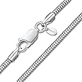 Amberta 925 Sterling Silver 1.9 mm Snake Chain Necklace 18" 22" 26" in