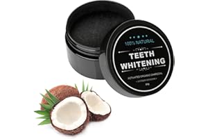 DGUSO Poudre de blanchiment des dents, poudre blanchissante, poudre de charbon actif, dentifrice au charbon de bois, convient pour enlever les taches dentaires et rafraîchir l'haleine