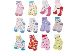HYCLES Toddler Grip Socks - 12 Pairs Baby Boy Infant Kid Children Anti-slip Socks for 0-7 Years Girl Non Skid Socks