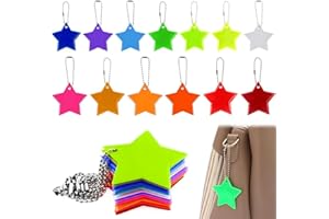 WASUQO 11 Stück Reflektor Anhänger Sterne Kinder Set reflektoren kinder Hohe Sichtbarkeit Rucksack Schulranzen Sicherheitsreflektoren Anhänger Reflektierende für Schlüsselanhänger Fahrrad Laufen 11 Farben