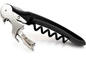 Oaoa Design SMARTPULL best Double Lever Corkscrew - Climate Neutral - Waiter’s Friend, Wine Opener with Foil Cutter, Bottle Opener and Teflon-coated extra-long Spiral for easy and effortless handling - 60 day money-back guarantee