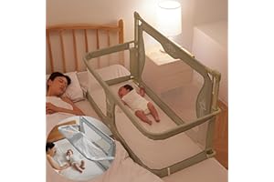 XYLDGPTL 3 in 1 Culla per Neonato Fianco Letto, Culla Nex to Me, culla per Bambini, culla portatile pieghevole, finestra in rete traspirante e visibile, fodera morbida lavabile e robusta lega di alluminio ( Co