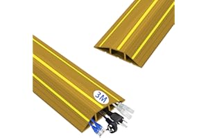 JAHOMFAI Boden Kabelbrücke 3 M Fussboden Kabelkanal Kabelabdeckung Kabelkanal Boden Flach Für Haus, Lager, Outdoor, Büro, Werkstatt, Garage