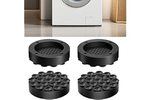 YGKYMVW Schwingungsdämpfer Waschmaschine, 4 Stück Waschmaschine Unterlage Universal Anti Vibrationsdämpfer Gummi Antivibrationsmatte Waschmaschinen Dämpfer Antirutschmatte Füße für Kühlschrank (Schwarz)