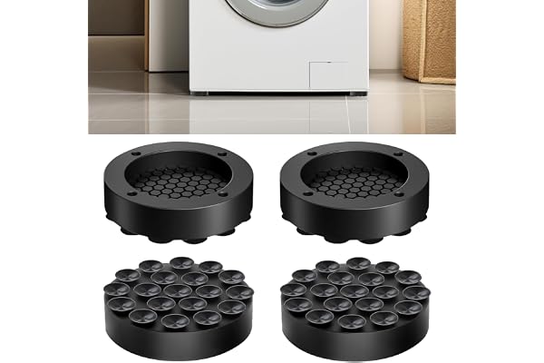 Vibrationsdämpare, tvättmaskin, 4 stycken tvättmaskinsunderlag, universell antivibrationsdämpare, gummi, antivibrationsmatta, tvättmaskiner, dämpare, halkmatta, fötter för kylskåp