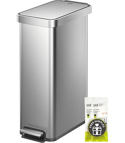 Hygiënische Prullenbak Voor Keuken Rijoka Prullenbak Met Sensor - 70 Liter Dubbel (2x35L) - RVS Zilver - Soft Close En Vingerafdrukvrij Garbage Bin