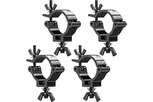FODEXAZY 4 piezas Truss Clamp Abrazadera para Luces de Escenarios Aleación de aluminio Pinza de Gancho Truss Clamp para Cabeza Móvil LED par Carga de 100 kg para 48-52mm Tubo