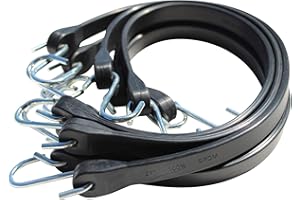 ‎GRIP&BENDER Spanngummi-Set (6x54cm) Schwarze Expander EPDM-Spanngummis mit S-Haken, Starke Outdoor Gummis, UV-beständig