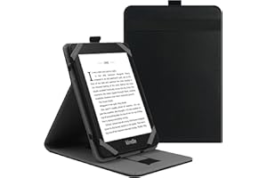 VOVIPO Uniwersalne etui ochronne na Kindle Paperwhite o przekątnej 15.2 cm, etui folio do czytnika e-booków Kindle/Kobo/Tolino, Pocketbook, Sony 15.2 cm, z wieloma kątami widzenia, czarne