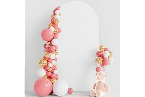 Wokceer Hochzeitsbogen-Abdeckung, 2m Spandex, passend, Hochzeitsbogenständer, runde Oberseite, Chiara-Bogen, Hintergrundabdeckung für Geburtstagsparty, Zeremonie, Bankett, Dekoration, Weiß