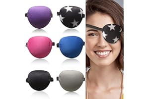 RIKEYO 6pcs Eye Patch, Adjustable Soft Eye Patches for Adults and Kids,Medical Eyepatch for Amblyopia Lazy Eye,Left or Right Eyes, 6 Colors