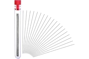 OUTUS 30 Pièces Aiguilles à Perles, 0,45 mm de Diamètre et 80 mm/ 3,15 Pouces de Long avec Bouteille d'Aiguille