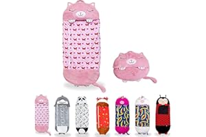 ZVD Sac de Couchage Enfant, Sac de Couchage et Oreiller de Jeu pour Enfants, Oreiller de Sac de Couchage 2 en 1, Sac De Couchage pour Animaux avec Coussin, 160 x 60 Cm