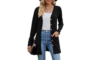 EFFAN Damen Strickjacke Leicht - Viskose Nylon Cardigan Mit Knöpfen