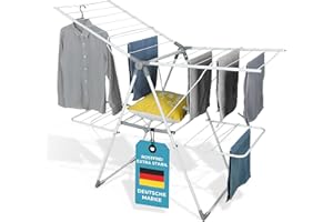 ‎ALLYSON Allyson Wäscheständer ausziehbar, doppelstöckig, höhenverstellbar, klappbar, wetterfest, rostfrei, Wäschetrockner Ständer, 20 Meter Trockenfläche für drinnen und draußen