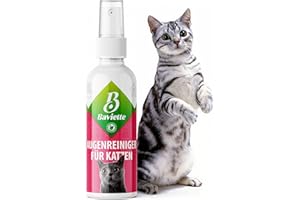 Baviette Katzenpflege – 100 ml Augenreiniger für Katzen, geruchlos & pH-neutral – sanftes Pflegespray gegen Tränenflecken, probiotisch inspiriert mit Mikroorganismen – alkoholfrei für Sensible Katzen