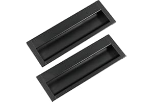 JINMINAMZ jingming Lot de 2 poignées encastrées pour porte coulissante - Poignée de meuble - Coquillage caché pour portes coulissantes, penderie (125 x 44 mm), Bois