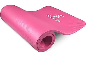 ProsourceFit Extra Thick Yoga and Pilates Mat ½” (13mm) or 1" (25mm), 71-inch Long High Density Exercise Mat with Comfort Foam and Carrying Strap