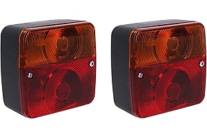AB Tools PAIR RADEX SQUARE 4 COMBINATION TRAILER/CARAVAN/REAR LAMP LIGHT W/BULB MP17B x 2 MAYPOLE