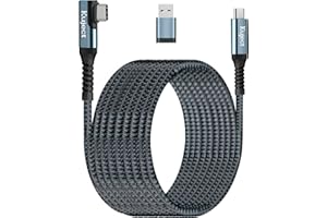 Kuject Compatible for Quest 2 Link Cable 16FT USB 3.0 Type C to C, Nylon Braided Long PC Connect Power Data Extension Charging Cord, Virtual Reality Gaming Accessories for Quest