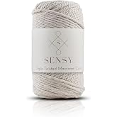 SENSY Premium 3 B&uuml;k&uuml;m Pamuk Taranan Makrome Makrame Halat Hobi Ipi &Uuml;&ccedil; B&uuml;k&uuml;m (Ekru)