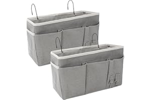 SHMSHNG Wiszący organizer na stolik nocny, 2 sztuki, z 3 przegródkami, organizer na łóżko, wisząca torba do przechowywania, organizer na drzwi, regał wiszący na kemping, do szkoły, mieszkania, kolor