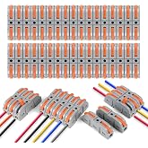 Flintronic Cable Connectors, 80 Pieces Connection Terminals with Drive Lever, Conductor Clamp, Electrical Connection Blocks,