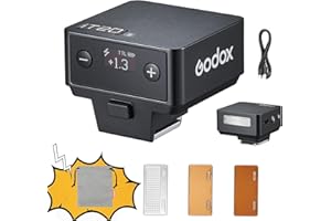 ‎GODOX Godox iT20 S TTL lampa błyskowa do aparatu, czas świecenia 700, czas recyklingu 1,5 s, z magnetycznymi filtrami barwnymi (czarna, do Sony)
