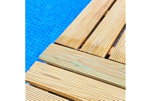 Nortene - Baldosas De Tarima De Madera | 100x100x4,4 Cm | Tablones De Tarima De Madera De Pino para Jardín Balcón Terraza
