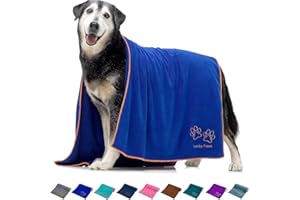 Lucky Paws® UK Dog Towel – Extra Large 140x70cm Dog Towels – Super Absorbent, Luxuriously Soft, Fast Drying Dog Towels for Drying Dogs – Premium Microfibre Dog Towel (Pack of 1, Blue)