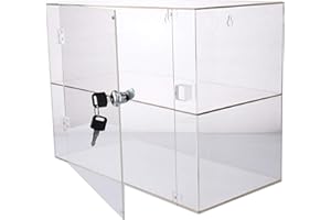 PC3721 1 Vetrina in Acrilico Trasparente Lucido con Porta Frontale e Chiusura di Sicurezza (300 x 400 x 200 mm)