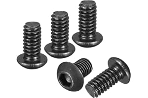 DTGN 1/4"-20x1/2" Button Head Socket Cap Screws - 10Pack - Good for Road Bicycle, Mountain Bike, Auto, Motorcycle - 304 Stainless Steel Black Oxide - Hex Socket Drive Fasteners