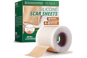 HUALIJIA Silikon-Narbenpflaster (4cm x 190cm), Silikon-Narbenband, Wiederverwendbare Silicone Scar Tape für C-Sektion, Operationen, Verbrennungen, Keloid & Akne– Hautfreundlich, Atmungsaktiv, Wasserfest