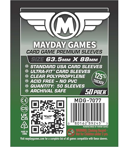 Mayday Games 57,5 x 89 mm SLEEVES Chimera USA Premium Kartenspiel (50  Stück) : Amazon.de: Spielzeug