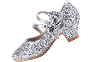 EIGHT KM EKM7018 Scarpe Eleganti per Ragazze con Tacco Alto Mary Jane Princess per Feste di Nozze - Illuminanti per Bambini Toddler