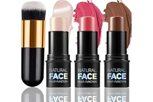 MKNZOME 3 Stück Contouring Stick, Blush Stick Highlighter Stick 3-in-1 Rouge Stick Concealer Stick Creme Blush Milk Bronzer Stick, Konturenstift Make Up für Wangen, Augen und Lippen, Langanhaltend