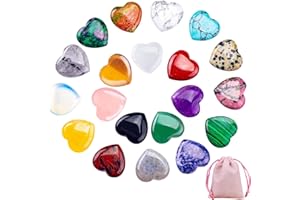Herz aus Stein, Kaluofan 20 Stück Edelsteine, Edelsteine für Kinder,Edelstein Herz,Glückssteine,Kristalle,Natürliche Bunte Kristalle Steine, Stein für Meditation, Chakra, Reiki, Energieausgleich