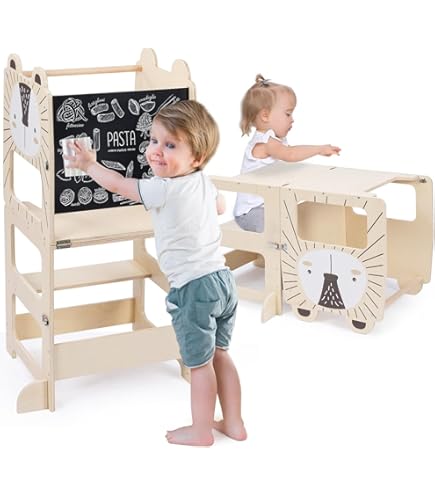 Xiha Montessori Learning Tower Observation Tower Adjustable In 4 Heights Protected On All Sides