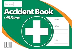 1ABOVE Workplace Accident Record Book, A5, 48 Forms, Incident Recording System