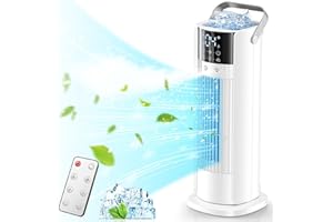 FIAHNG Rafraîchisseurs d'air par évaporation Cool Tower，groupes d'eau glacée avec refroidissement par eau, ventilateurs Climatiseurs, ventilateurs d'humidification, groupes d'eau glacée, 18 W