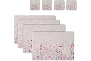 ‎CASAIDO Casaido Filz Platzset,Platzset Beige,4erTischuntersetzer,Tischunterlage esstisch,Platzdeckchen Tisch Sets,Tischsets Platzsets Abwaschbar