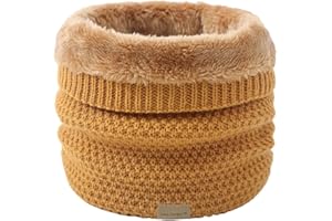 COZYAN Bufanda Circular de Punto Grueso Calentador de Cuello Suave Forro Polar Bufanda Hombre Bufandas Invierno Mujer Caliente de Punto Forro Polar Loop Bufanda Esquí Moto Ciclismo