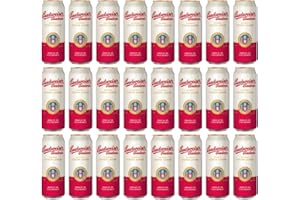 BUDVAR BUDWEISER Budweiser Budvar Czech Lager 500ml Cans - 5% ABV (24 Pack) - World Beer Gifts for Men and Women, Beers and Lagers Offers, Craft Beer Gift Set, Mens Birthday Gifts for Him for Her