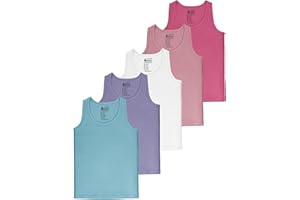 ALPIDEX Mädchen Unterhemd 5er Set 100% Baumwolle Basic Tank Top Trägertop Bequeme Achselhemden Ärmellose Kinder Unterhemden