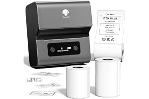 Phomemo M221 etikettskrivare med 3 rullar etiketter - bärbar termisk etikettskrivare bluetooth thermal label printer streckko