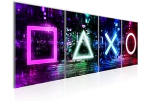 Runa Art Tableau Decoration Murale - Gamer - Chambre des Enfants Teenager Salle de Jeux - Noir Moderne - 038846a