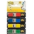 Post-it Index Small Flags, Pack of 4 Dispensers, 35 Flags per Dispenser,11.9 mm x 43.2 mm, Yellow, Red, Green, Blue Colors -